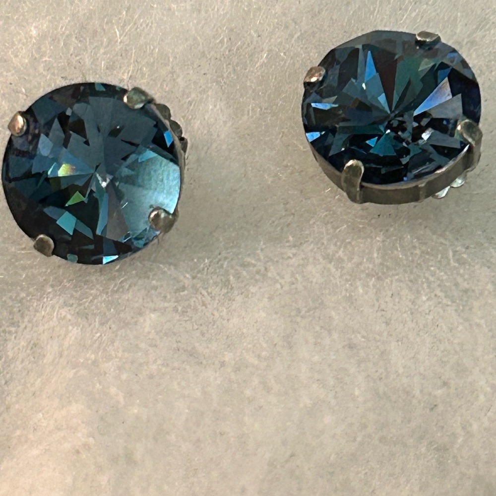 Sabika Blue Gemstone Earrings - Picture 2 of 3